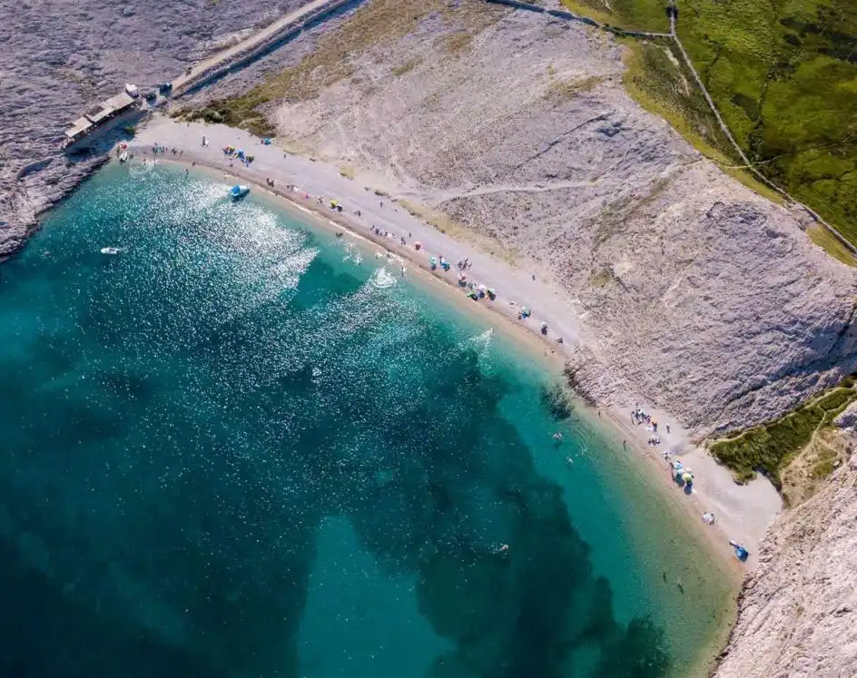 Ručica beach – one of the most beautiful beaches on Pag island near Metajna